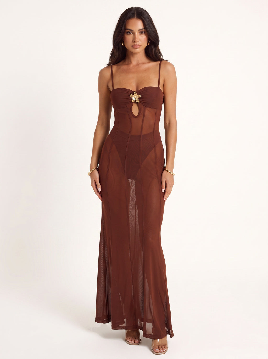 OPHÉLIE | Robe longue à bustier cœur, fines bretelles