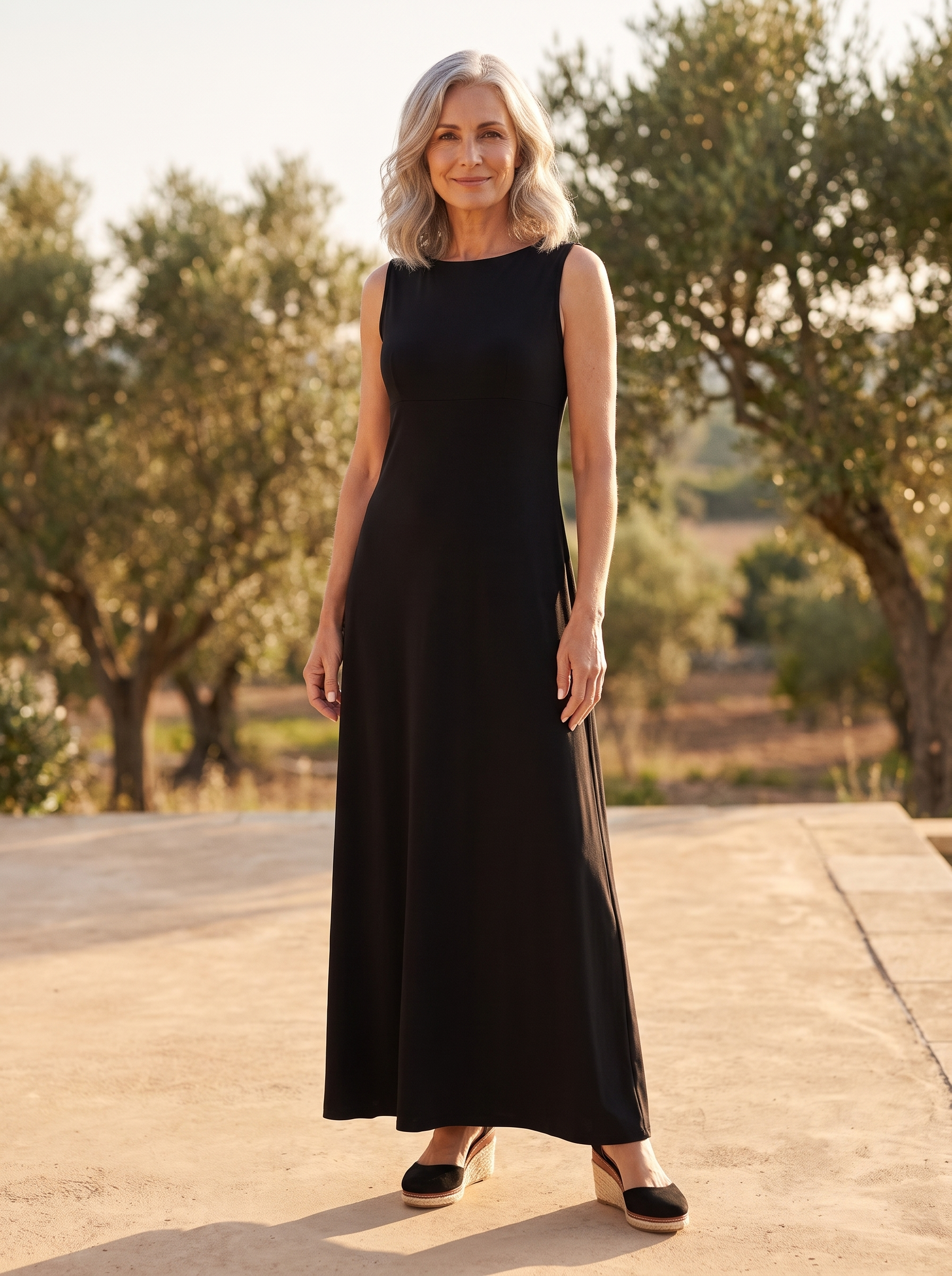 LOOK ADELE - le look complet porte sur une terrasse en pierre