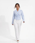 BRISE | Blouse rayée cache-cœur, manches longues