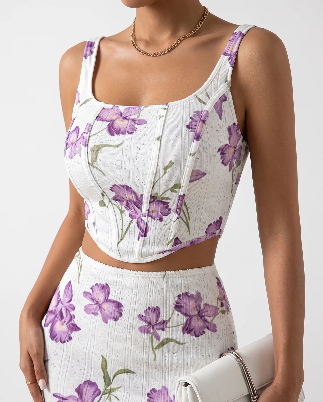CAPRI | Ensemble top fleuri et jupe moulante