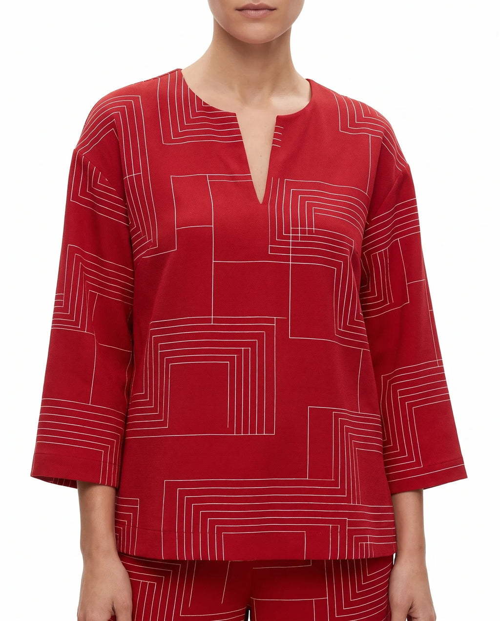 CASSIS | Ensemble ample top et pantalon, imprimé géométrique