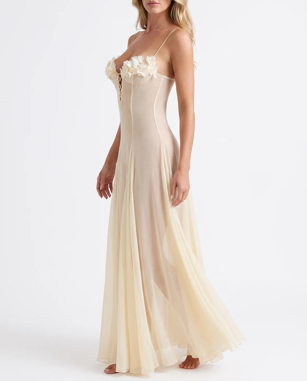 FLEUR | Robe fleurie ornée à fines bretelles