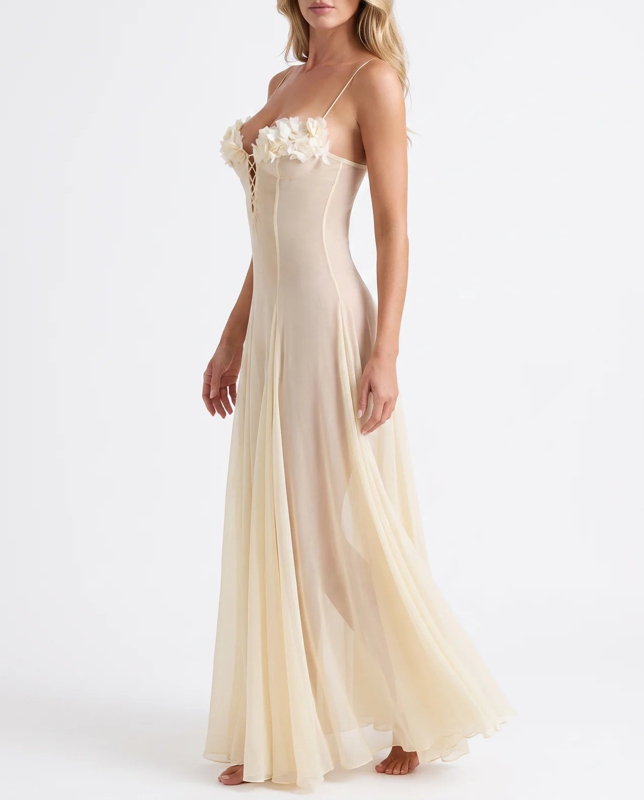 FLEUR | Robe fleurie ornée à fines bretelles