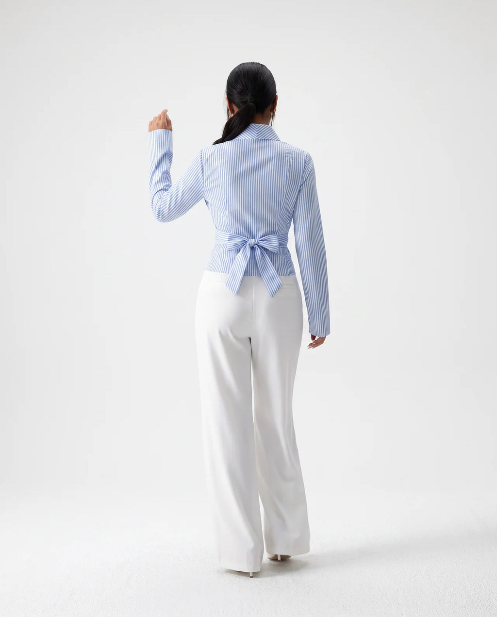 BRISE | Blouse rayée cache-cœur, manches longues