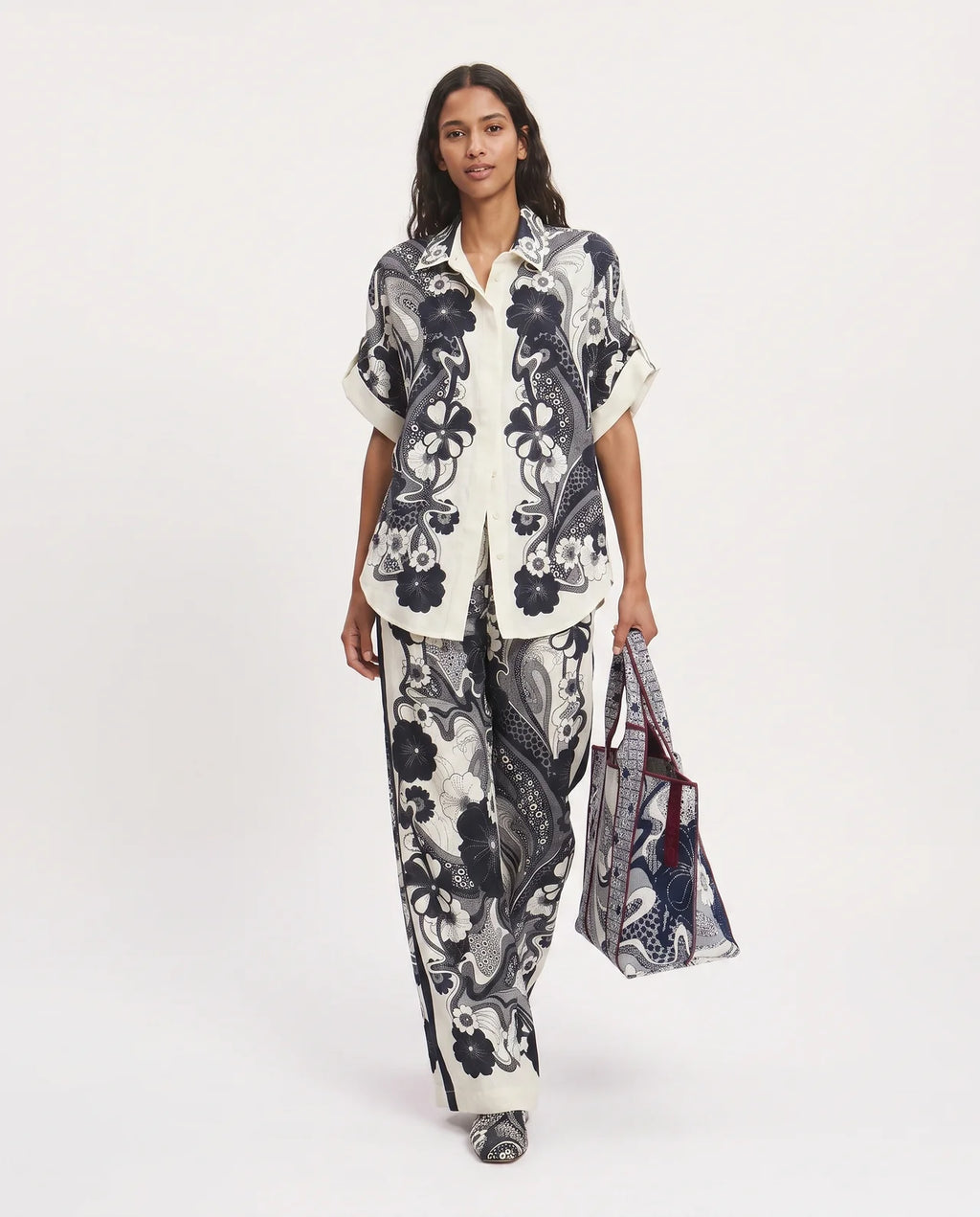 TANGER | Ensemble chemise imprimée boutonnée et pantalon