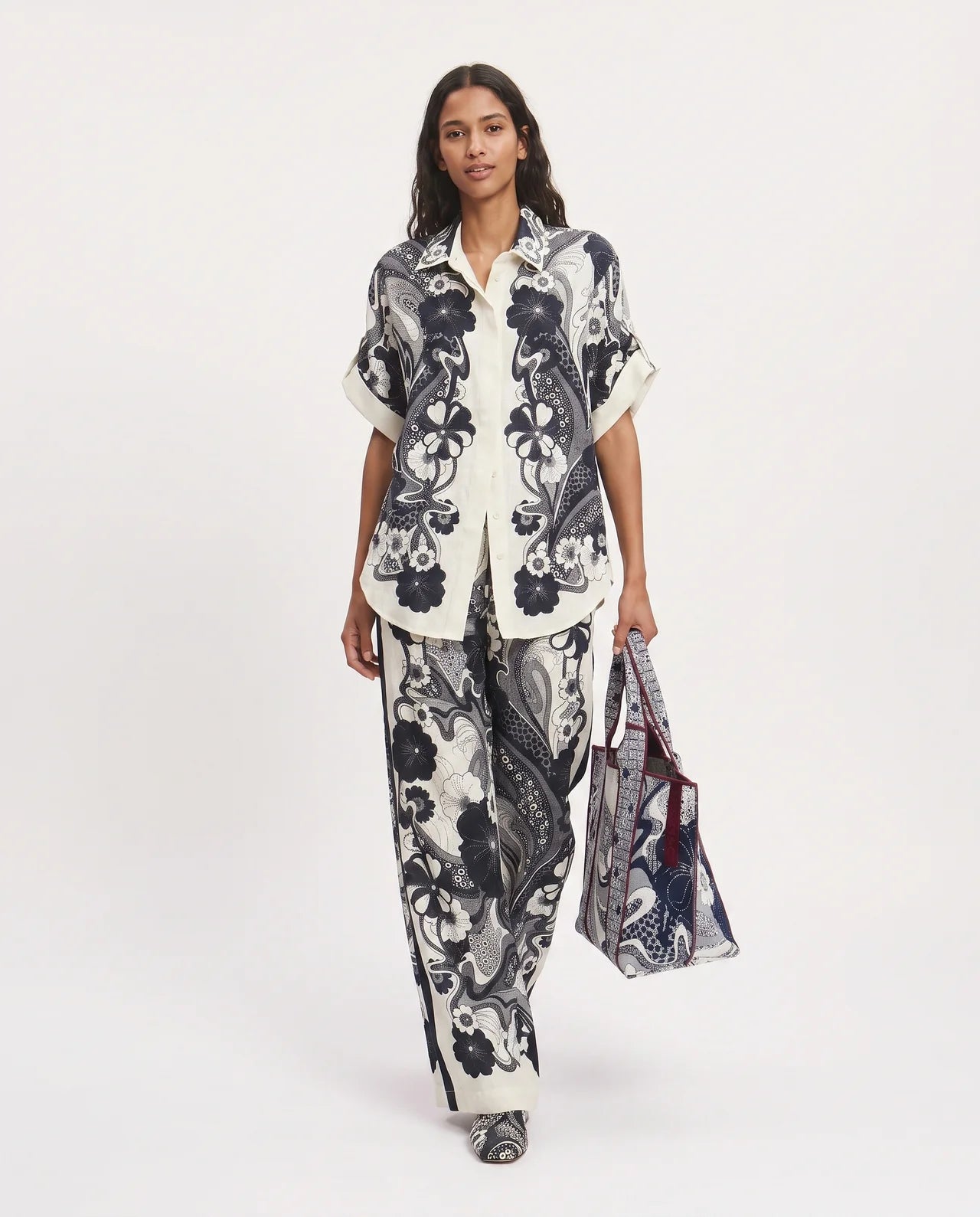 TANGER | Ensemble chemise imprimée boutonnée et pantalon